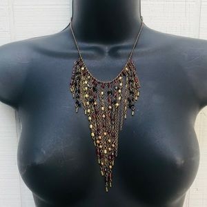 Beaded fringe necklace